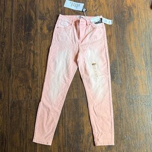 NWT Celebrity Pink Light Pink Pants Size 7 high rise ankle Skinny (J14)